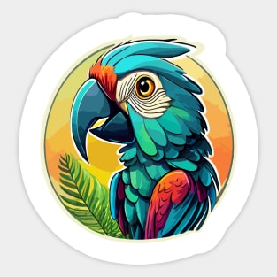 Vibrant Parrot Delights: A Rainbow of Feathers! Sticker